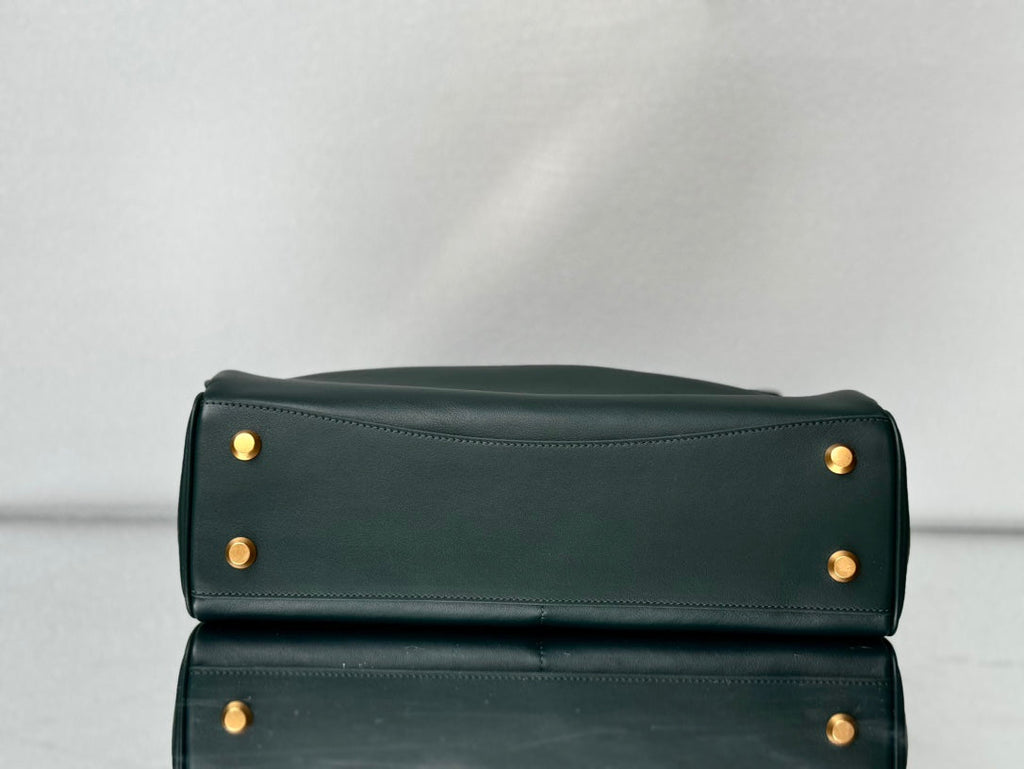 Balenciaga Medium Bag 35 Dark Green Calfskin Gold Hardware