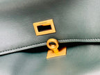 Balenciaga Large Bag 40 Dark Green Calfskin Gold Hardware
