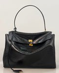 Balenciaga Large  Rodeo Bag 40 Black Crocodile Skin Gold Hardware