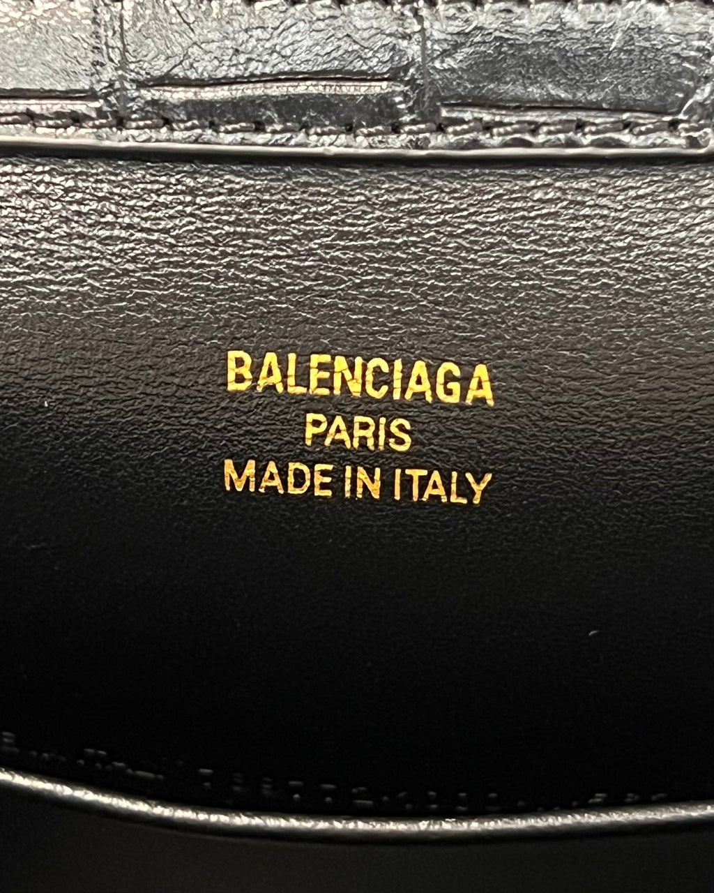Balenciaga Mini Rodeo Bag 22 Black Crocodile Skin Gold Hardwware