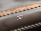Balenciaga Large Medium Bag 35 Coffee Brown Suede Sliver Hardware