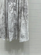 Dior 2026 Printed Short-Sleeve Dress White Grey Polyester