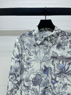 Dior 2026 Print Logo Shirt White Blue Polyester