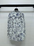 Dior 2026 Print Logo Shirt White Blue Polyester