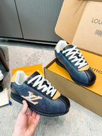 LV 26ss Platform Sneaker Navy Blue Black Cowhide 625419
