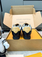 LV 26ss Platform Sneaker Navy Blue Black Cowhide 625419