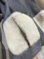 LP 25 Crew Neck Coat Gray White Cashmere Fur 303965