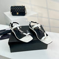 SL CASSANDRA ONE SANDAL FLAT WHITE CALFSKIN