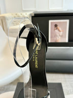 SL SQUARE-TOED HIGH HEELS BLACK CALFSKIN