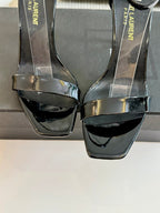 SL SQUARE-TOED HIGH HEELS BLACK CALFSKIN