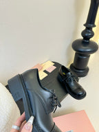 Miu 25C Chunky Oxfords Black Calfskin 235812