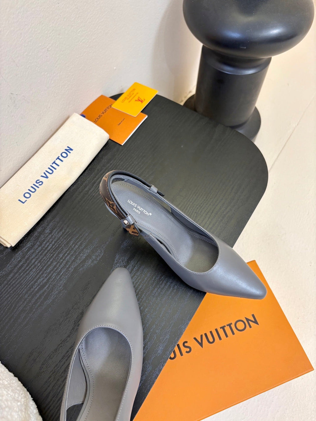 LV 26ss Legacy Slingback 90 Gray Sheepskin 627236