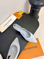 LV 26ss Legacy Slingback 60 Light Gray Silk 627246