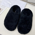 The Row 2025 Retro Oversized Toe Birkenstock Slipper Black Wool 576033