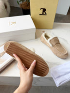 The Row 2025 Loafer Beige Suede Wool 576844