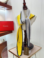 LP Yodo Scarf 150 CM In Grey Mix Yellow Cashmere  130489