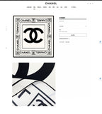 CC Square Scarf 90 CM In White Mix Black Silk Twill  167960