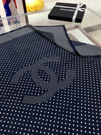 CC Square Scarf 90 CM In Black White Polka Dot Silk Twill 166291