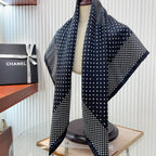 CC Square Scarf 90 CM In Black White Polka Dot Silk Twill 166291