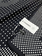 CC Square Scarf 90 CM In Black White Polka Dot Silk Twill 166291