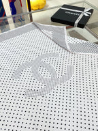 CC Square Scarf 90 CM In White Black Polka Dot Silk Twill  166292