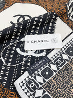 CC Square Scarf 90 CM In Brown Multi-Pattern Silk Twill 231846