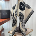 CC Square Scarf 90 CM In Beige Multi-Pattern Silk Twill 231847