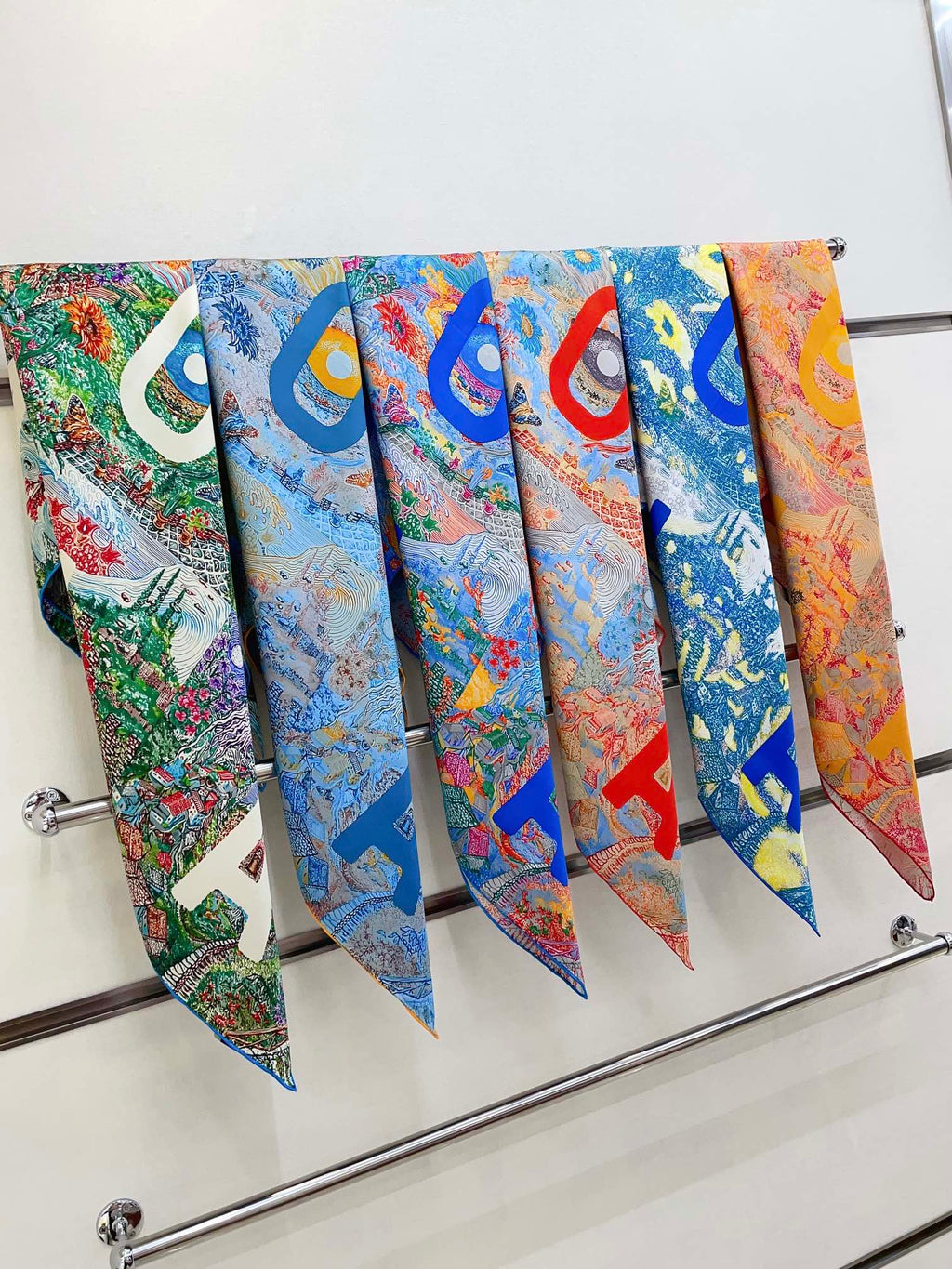 Eleftheria Scarf 90 CM In Colorful Silk Twill  193834