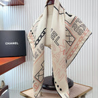 CC Square Scarf 90 CM In White Mix Black Pink Silk Twill 165001