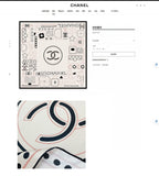 CC Square Scarf 90 CM In White Mix Black Pink Silk Twill 165001