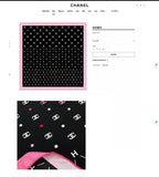 CC Square Scarf 90 CM In Black Pink Silk 167944