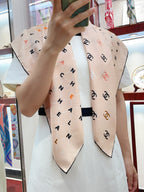 CC Square Scarf 90 CM In Beige Silk 167945