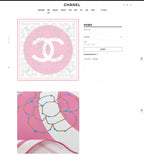 CC Square Scarf 90 CM In White Mix Pink Silk Twill  174874
