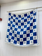CC Square Scarf 90 CM In Blue And White Striped Silk 174876