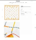 CC Square Scarf 90 CM In White Mix Yellow Silk Twill 176345