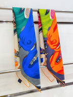 Horse Reality Scarf 90 CM In Colorful Silk Twill  279120