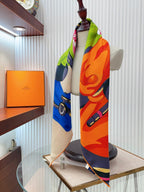 Horse Reality Scarf 90 CM In Colorful Silk Twill  279120