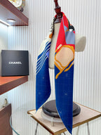 CC Square Scarf 90 CM In Dark Blue Colorful Silk Twill 187427