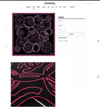 CC Square Scarf 90 CM In Black Mix Pink Silk Twill 187438