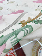 Scarf 110 CM In White Colorful Voile Silk 193825