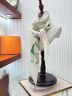 Scarf 110 CM In White Colorful Voile Silk 193825