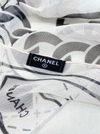 CC Square Scarf 110 CM In White Black Shunyu Qiao Silk  193840