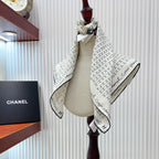 CC Square Scarf 50 CM In White Silk Twill  196205