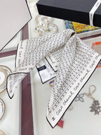CC Square Scarf 50 CM In White Silk Twill  196205