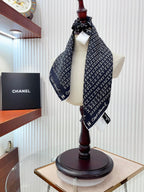 CC Square Scarf 50 CM In Black Silk Twill 196206
