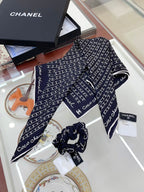 CC Square Scarf 50 CM In Black Silk Twill 196206