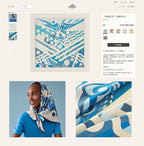 Le Reve De Julia Scarf 90 CM In Blue Colorful Silk Twill 198578