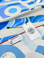 Le Reve De Julia Scarf 90 CM In Blue Colorful Silk Twill 198578