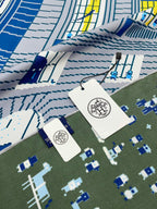 Faubourg Party Scarf 90 CM In Blue Colorful Silk Twill  198582