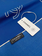 CC Square Scarf 90 CM In Blue Silk Twill 201029